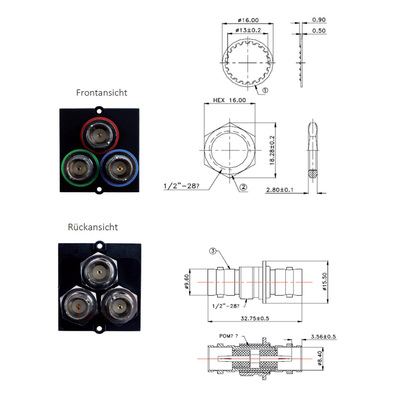Modul pre BACHMANN, 3xBNC (RGB), F/F, čierny