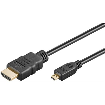 Kábel HDMI/HDMI micro M/M 2m, Ultra High Speed+Eth, 4K@60Hz, HDMI 2.0, 10.2G, G pozl. kon., čierny