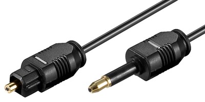 Kábel Toslink audio optický SPDIF prepojovací /Toslink 3.5mm M/M 2m, ø2.2mm, čierny, Slim