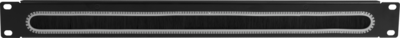 19" Panelová záslepka, prechodka s kefkami, 1U, čierna