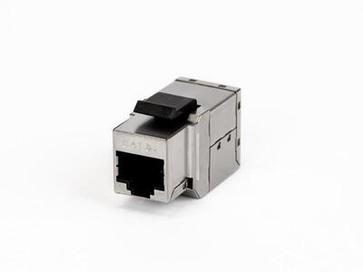Konektor Keystone cat.6, tienený, strieborný, SPOJKA RJ45, slim