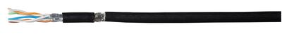 S/FTP (PiMF) lanko PUR 100m cat.7, AWG26, 1000Mhz, 10GBase-T, čierny, meď, ProFlex, vonkajší