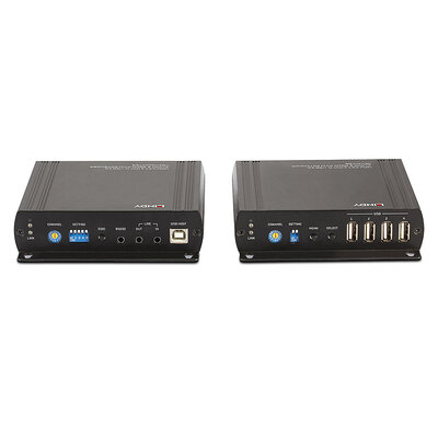 Predĺženie KVM cez TP do 140m, DVI, USB, Audio (3.5mm jack), RS232, s lokálnym monitorom "loop out"