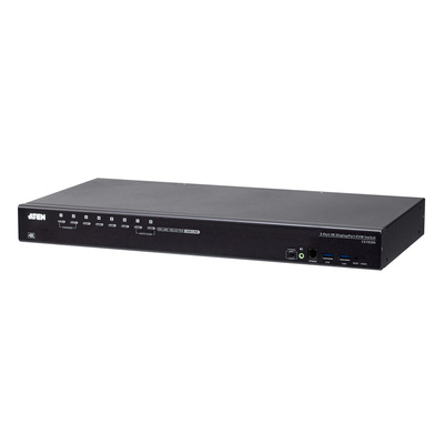 KVM switch/prepínač 8PC, DisplayPort, USB 3.0, OSD, DP+HDMI output 4K@60Hz, audio