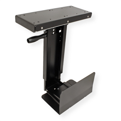 Držiak PC pod dosku stola, max 30kg, pre PC široké 134-254mm, výška 390-540mm, otočný, čierny