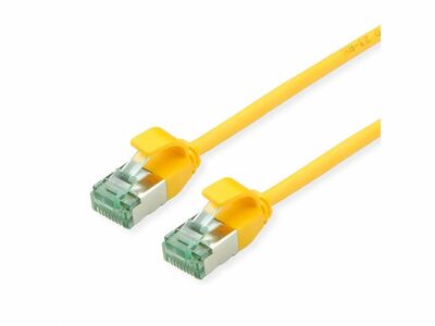 U/FTP Patchkábel LSOH TPE 0.5m cat.6a, žltý, slim, Cu, Flex Cable, Roline Recycled Material