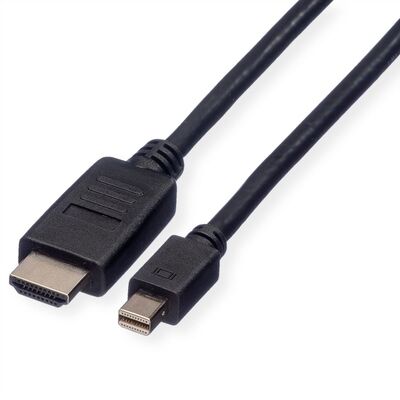 Kábel DisplayPort mini na HDMI M/M 2m, jednosmerný, max. 1920x1200@60Hz, čierny