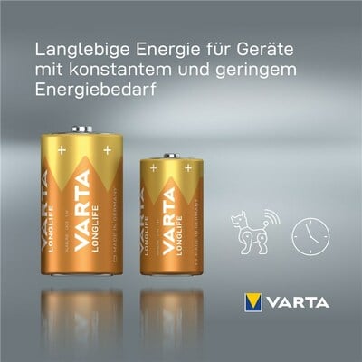 Baterka VARTA Longlife Alkalická D Mono (2ks) 1.5V (LR20) 2BL