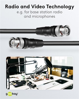 Kábel BNC-BNC M/M 5m, 50 Ohm, RG58, čierny