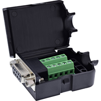 Konektor D-SUB 9 pin samec - 2 radový, skrutkovacia zbernica, krytka, čierny