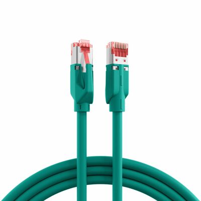 S/FTP (PiMF) Patchkábel LSOH 0.5m cat.6a, zelený, Cu UC900 s TM21