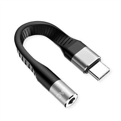 Adaptér USB 3.1 Typ C / 3.5mm (slúchadlá+ mic), 10cm, čierny