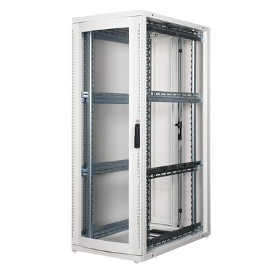 19" Rack na podlahu 36U, 1705x600x1000mm (HxWxD), PRO, Plexiglas, sivý