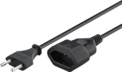 Predlžovačka 2pin, 2m s 1 zásuvkou, 0.75 mm², čierna §§