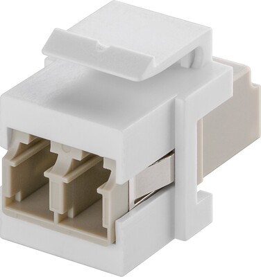 Konektor Keystone LC Duplex F/F, Multimode OM, biely