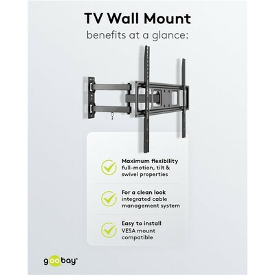 Držiak pre TV 37-70" na stenu, max 35kg, rameno 427mm, VESA do 600x400, čierny