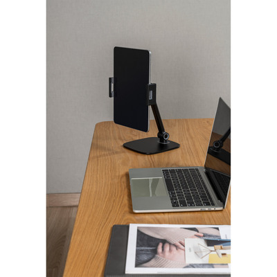 Držiak pre tablety 4.7-12.9" na stôl, univerzálny, max 1kg, výška 302mm, čierny