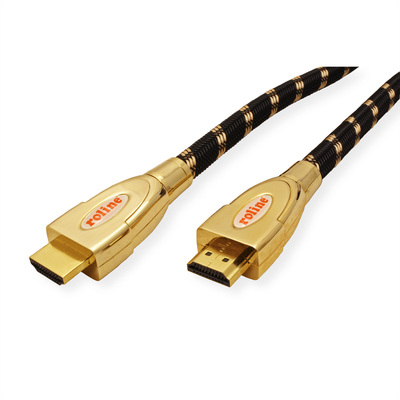 Kábel HDMI M/M 5m, High Speed+Eth, HDMI 2.0, 4K@60Hz 18G, pozl. konektor, čierny/zlatý, Gold