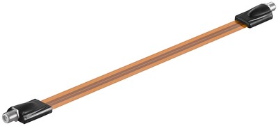 Kábel satelitný, koax, F-konektor F/F 0.3m, plochý cez okno, 0.3mm, 75 Ohm, CCS, biely