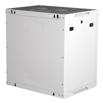 19" Rack na stenu 12U, sivý, 645x600x450mm (HxWxD), odnímateľné bočnice
