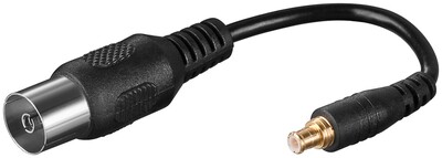 Adaptér anntény IEC TV/MCX M/M, 0.1m, čierny