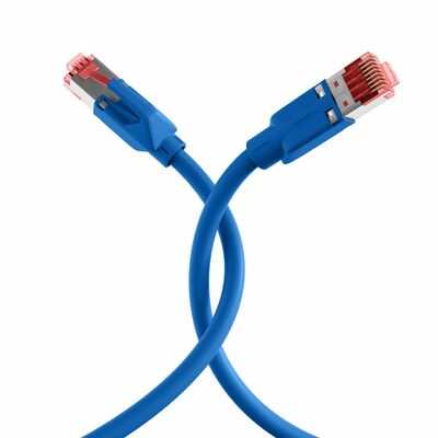 S/FTP (PiMF) Patchkábel LSOH 0.5m cat.6a, modrý, Cu UC900 s TM21