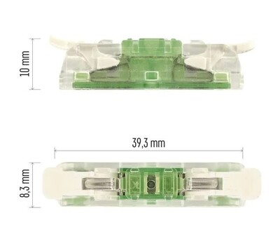 Spojka páčková, svorka bezskrutková, 2-pólová, 0.2-4.0mm², priehľadná, 10 ks/bal