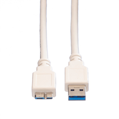 Kábel USB 3.2 Gen 1, A-MICRO-B(3.0) M/M 0.8m, 5Gbps, biely
