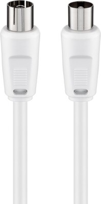 Kábel anténny, koax TV M/F predlžovací 5m, 75 Ohm, <70dB, 2x tienený, CCS, biely