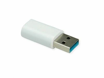 Adapter USB 3.1 Typ C, AM/CF, Data Lane Blocker, Power Only Dongle, biely