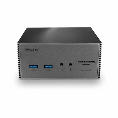 Dokovacia Stanica USB Typ C, 1x DP, 2xHDMI, 5xUSB, LAN, čítačka, PD 100W, 4K@60Hz, 0.9m, s adaptérom