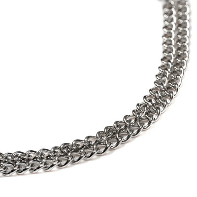 Obojok retiazkový sťahovací 2mm/45cm, malé ploché oko, nerezová oceľ, 2-radový, HS