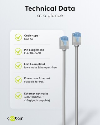 U/FTP Patchkábel LSOH TPE 15m cat.6a, sivý, slim, Cu, Flex Cable, Eco obal