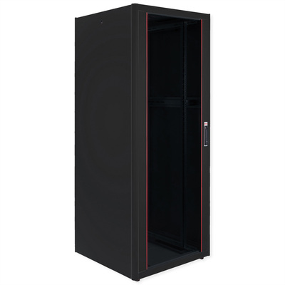 19" Rack na podlahu 42U, 2053x800x800mm (HxWxD), PRO, sklenené dvere, čierny