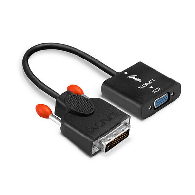 Adaptér DVI-D na VGA, 10cm čierny