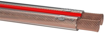 Reproduktorový kábel audio 2x0.75mm², 50m, pomedený, transparentný