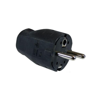Konektor elektrikársky vidlica 230V čierny HQ CEE7/7 