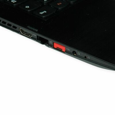 USB Port Blocker, 1 x kľúč, 4x zámok USB-A, červený