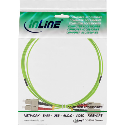 Fiber kábel SC-SC, 25m Duplex OM5(50/125µm), LSOH, 2mm, zelený