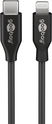 Kábel USB 3.2 Gen 1, Typ C CM/"Lightning" pre Apple, 1m, High Speed, čierny s MFI cert.