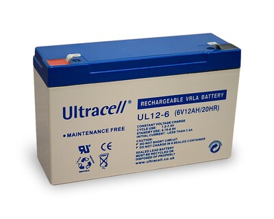 Batéria Ultracell AKKU UL12-6 (6V 12Ah), Faston (4.8mm)