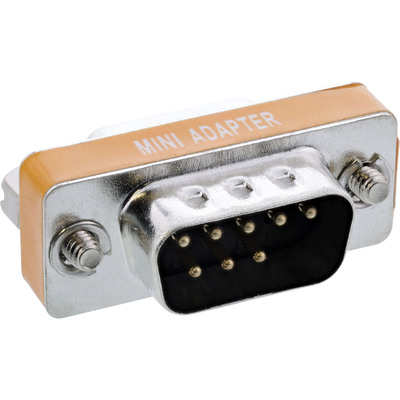 Adaptér/spojka D-SUB 9pin, DB9 M/F, mini, NULLMODEM/Krížená, kovový, RS232
