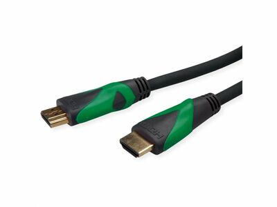 Kábel HDMI M/M 1m, Ultra High Speed+Eth, 8K@60Hz, HDMI 2.1, pozl. kon., čierny, cert., Roline Green