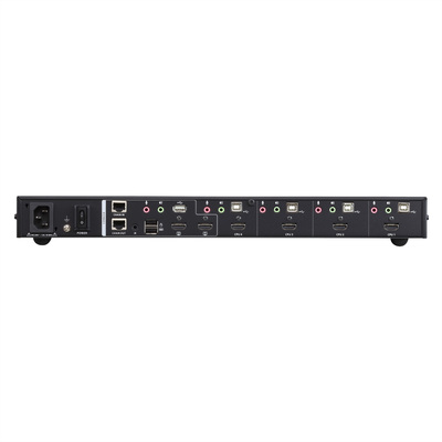 KVM switch/prepínač 4PC, HDMI, USB, audio, seamless, Multi-View