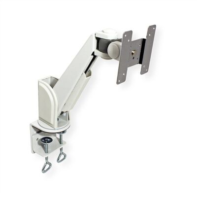 Držiak pre monitor na stenu/stôl, úchyt o dosku, pneumatický, max 10kg rameno 250mm VESA 75/100 sivý