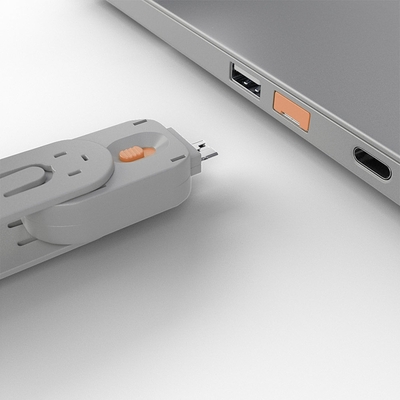 USB Port Blocker, 1 x kľúč na USB-A, oranžový