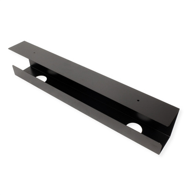 Káblový organizér, žľab na káble pod stôl, oceľ, 600x114x76mm (DxHxV), čierny