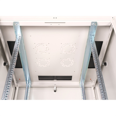 19" Rack na podlahu 42U, 2010x800x800mm (HxWxD), BASIC, sklenené dvere, sivý