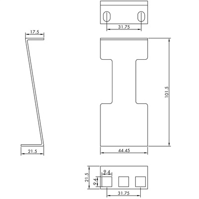 Adaptér pre zmenu inštalačnej hĺbky 101.5mm, 1U, čierny