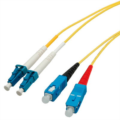 Fiber kábel LC-SC, 10m Duplex OS2(9/125µm), LSOH, 3.6mm, žltý